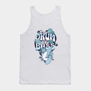 DRUM AND BASS - I Love Retro Bird (blue/eggplant) Tank Top